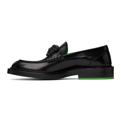 Shop Versace Black 'la Medusa' Loafers In D41xn Black/green