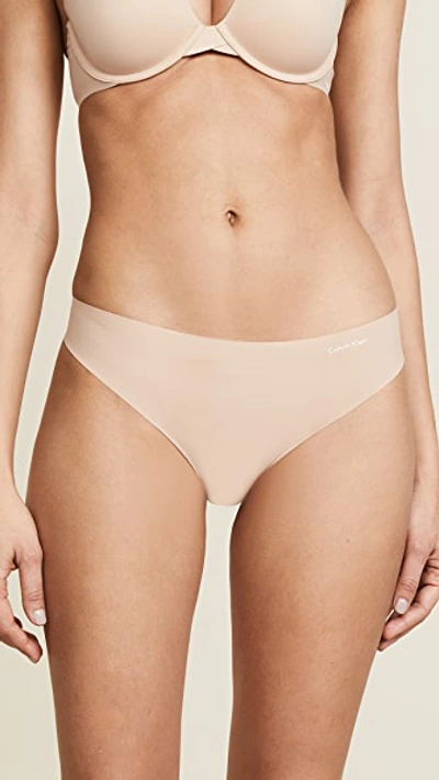 Calvin Klein Underwear 3 Pack Invisibles Thongs In Light Caramel