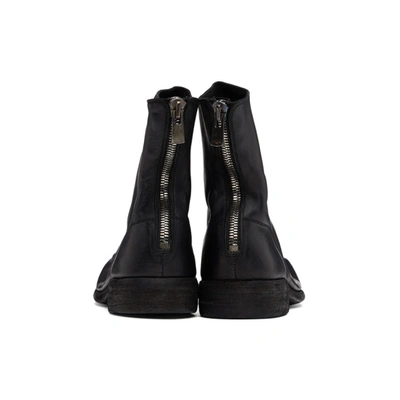 Shop Guidi Black Back Zip-up Boots In Blkt