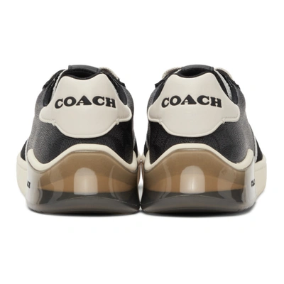 Shop Coach Black Citysole Signature Court Sneakers In Charcoal/black