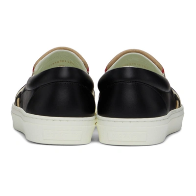 Shop Burberry Beige & Black Icon Stripe Thompson Sneakers In Archive Bei
