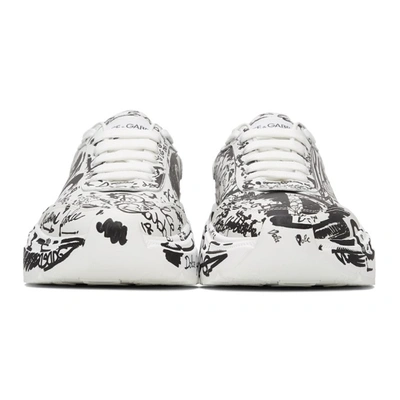 Shop Dolce & Gabbana White Daymaster Graffiti Sneakers In Hwf57 Scritte Fdo.bi