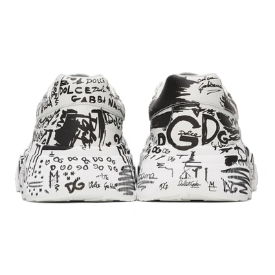 Shop Dolce & Gabbana White Daymaster Graffiti Sneakers In Hwf57 Scritte Fdo.bi
