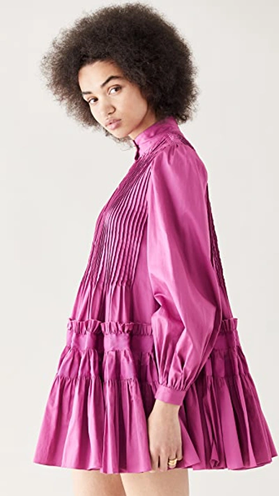 Shop Aje Run Free Smock Dress In Fuchsia