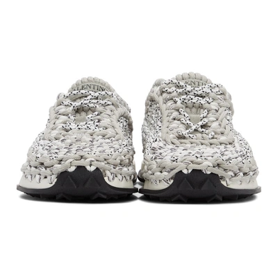 Shop Valentino Grey Crochet Sneakers In Gd0pastel G