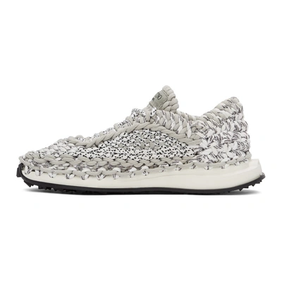 Shop Valentino Grey Crochet Sneakers In Gd0pastel G