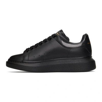 Shop Alexander Mcqueen Ssense Exclusive Black Iridescent Oversized Sneakers In 1049 Black/irridesce