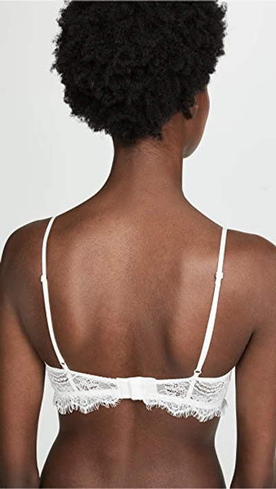 Anine Bing Semi-sheer Lace Bra With Trim In Ivory
