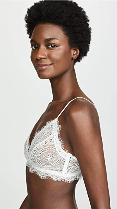 Anine Bing Semi-sheer Lace Bra With Trim In Ivory