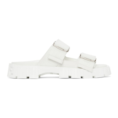 Shop Fendi White ' Force' Lug Sole Sandals In F13gf White