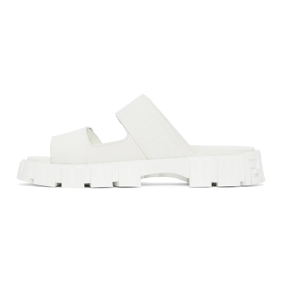 Shop Fendi White ' Force' Lug Sole Sandals In F13gf White