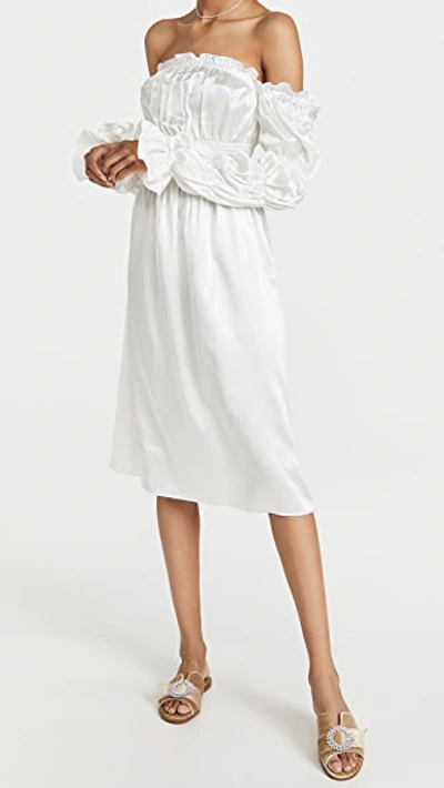 Shop Sleeper Michelin Silk Dress In White