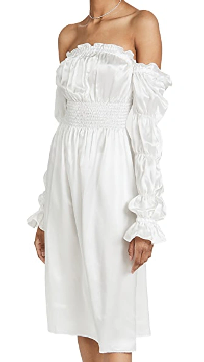Shop Sleeper Michelin Silk Dress In White