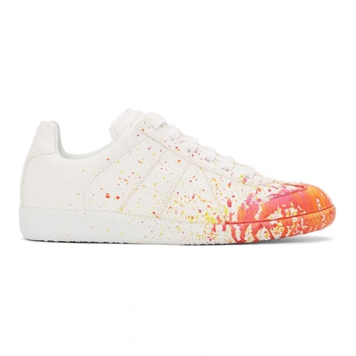 Shop Maison Margiela Off-white Paint Drop Replica Sneakers In H8681 White / Varian