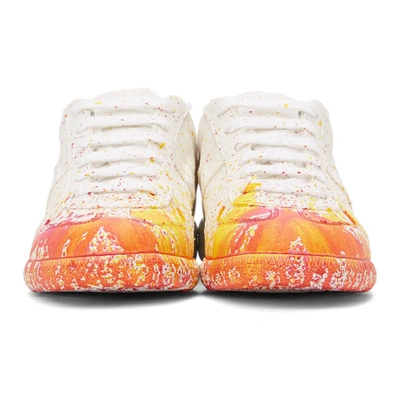 Shop Maison Margiela Off-white Paint Drop Replica Sneakers In H8681 White / Varian