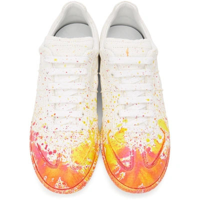 Shop Maison Margiela Off-white Paint Drop Replica Sneakers In H8681 White / Varian