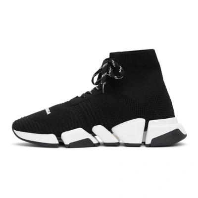 Shop Balenciaga Black Lace-up Speed 2.0 Sneakers In 1015 Black/