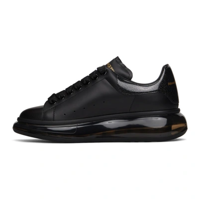 Shop Alexander Mcqueen Ssense Exclusive Black Iridescent Clear Sole Oversized Sneakers In 1118 Black/irridesce