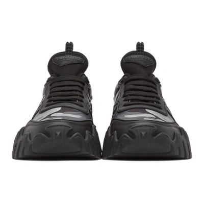 Shop Valentino Black & Grey  Garavani Camo Rockrunner Plus Sneakers In 33x Nero-si
