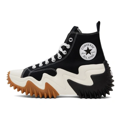 Shop Converse Black Run Star Motion Hi Sneakers In Black/white/gum Hon