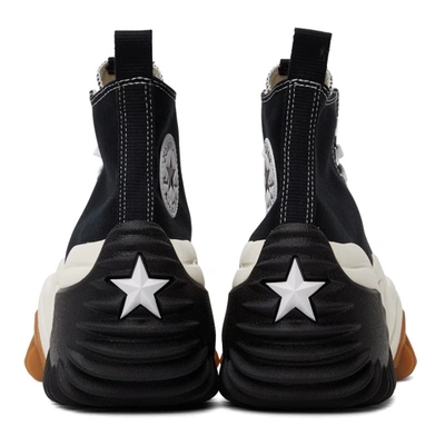 Shop Converse Black Run Star Motion Hi Sneakers In Black/white/gum Hon
