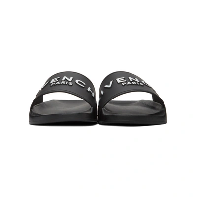 Shop Givenchy Black Logo Flat Sandals In 001 Black