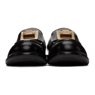 Shop Dolce & Gabbana Black Mino Loafers In 80999 Nero