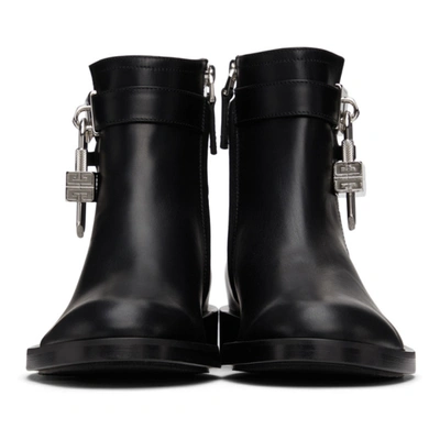 Shop Givenchy Black Padlock Boots In 001-black