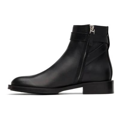 Shop Givenchy Black Padlock Boots In 001-black