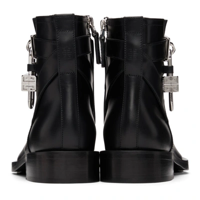 Shop Givenchy Black Padlock Boots In 001-black