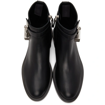 Shop Givenchy Black Padlock Boots In 001-black