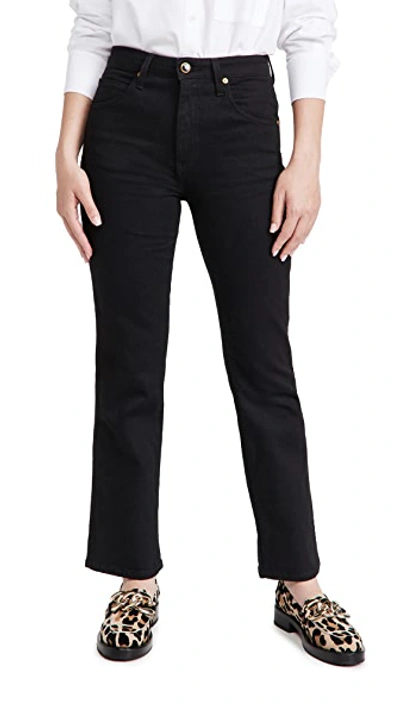 Khaite Vivian New Bootcut Flare Jeans Stoned Black In Black Rinse