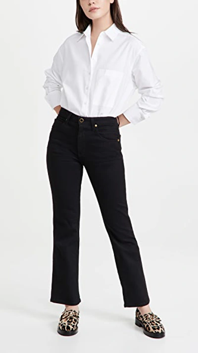 Khaite Vivian New Bootcut Flare Jeans Stoned Black In Black Rinse