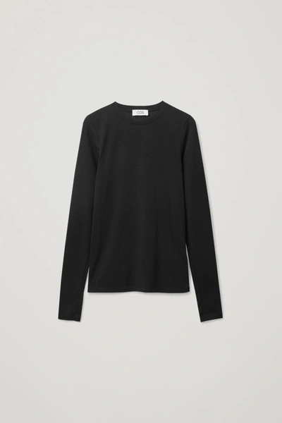 Shop Cos Slim-fit Long-sleeve Top In Black