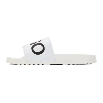 Shop Hugo White Contrast Logo Slides In 120 Open White