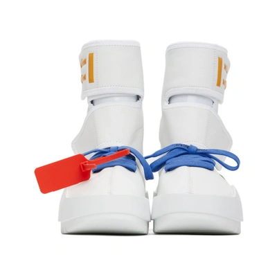 Shop Off-white White Moto Wrap Sneakers In White Green