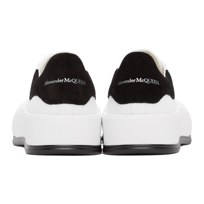 Shop Alexander Mcqueen White & Black Deck Plimsoll Sneakers In 9061 Blkwht