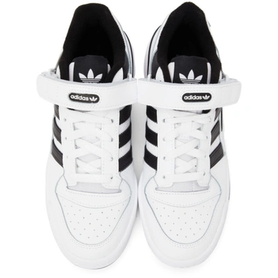 Shop Adidas Originals White & Black Forum Low Sneakers In Wht/wht