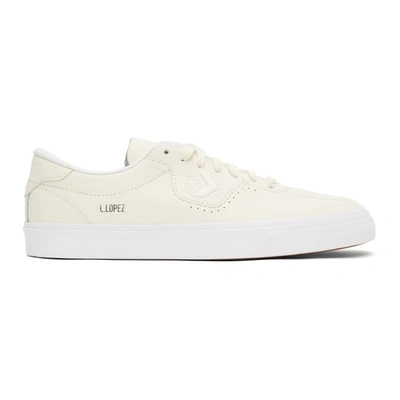 Shop Converse Off-white Leather Cons Louie Lopez Pro Sneakers In Ox Egret/egret/white