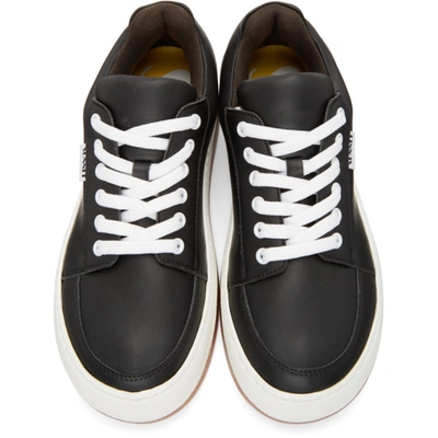 Shop Sunnei Black Leather Dreamy Sneakers