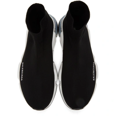 Shop Balenciaga Black Clear Sole Speed Sneakers In 1010 Blac/w