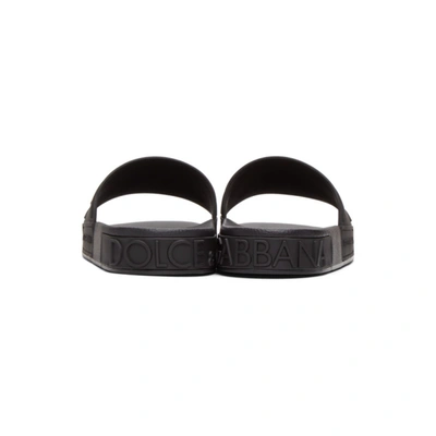 Shop Dolce & Gabbana Black Tonal Logo Sandals In 8b956 Black