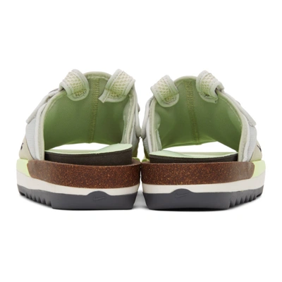 Shop Nike Grey & Green  Offline 2.0 Sandals In Light Bone/black-sto