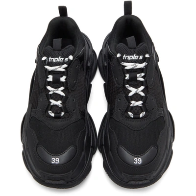Shop Balenciaga Black Triple S Sneakers In 1000 Black