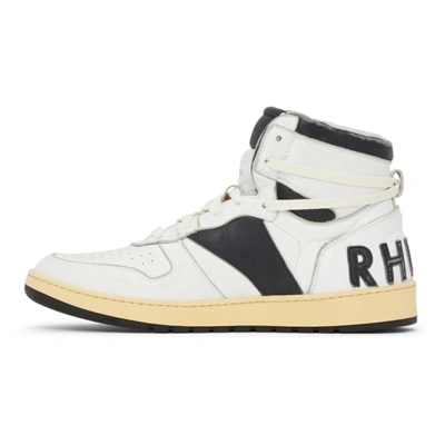 Shop Rhude White & Black Rhecess Hi Sneakers In 0128 Whtblk