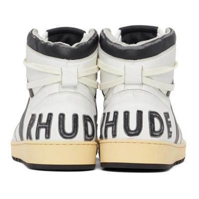 Shop Rhude White & Black Rhecess Hi Sneakers In 0128 Whtblk