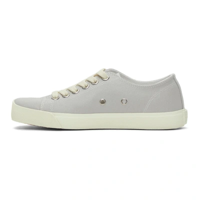 Shop Maison Margiela Ssense Exclusive Grey Canvas Tabi Sneakers In Light Grey