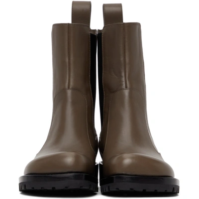 Shop Dries Van Noten Brown Leather Chelsea Boots In 802 Grey