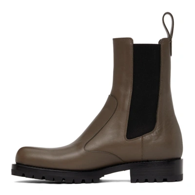 Shop Dries Van Noten Brown Leather Chelsea Boots In 802 Grey