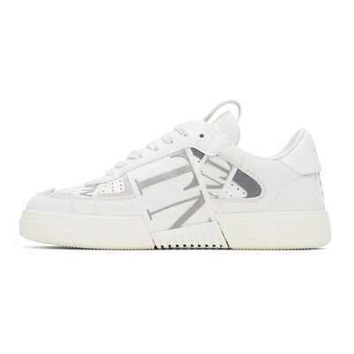 Shop Valentino White 'vl7n' Band Low Sneakers In 22e Bianco/bia-paste